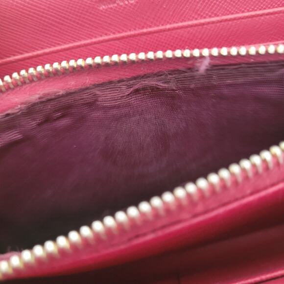 PRADA Authentic Pink Saffiano Leather Logo Wallet Zip Around Large Accordion - Picture 8 of 15